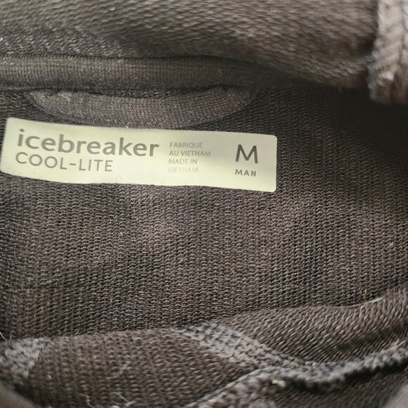Icebreaker Men's Cool Lite Black Merino Wool Blend Hoodie Size M - Picture 4 of 5